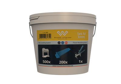 Tile Leveling Set S 3mm – Pack with clips, wedges, and pliers