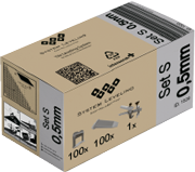 Tile Leveling System Set – Bucket with Clips 0.5mm, Wedges & Pliers