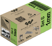 Set S za nivelisanje pločica 1mm – Pakovanje sa nivelatorima, kajlama i klešta