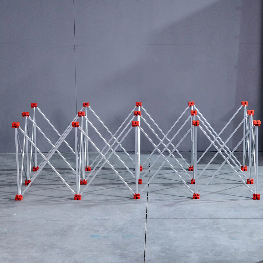 E2010 Extruded aluminum slab workbench with 15 legs, 1000kg load capacity