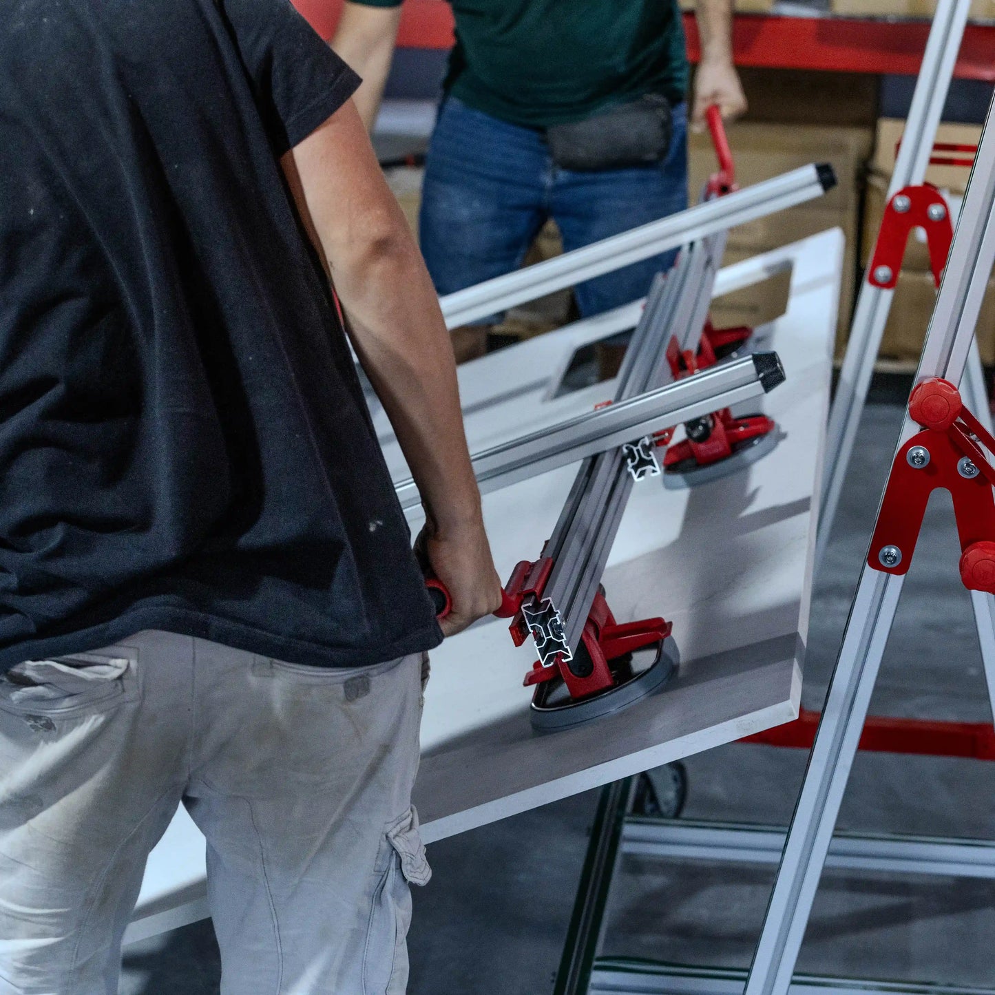 E4001 Schwerlast-Plattenheber mit Aluminium-Saugnapf und LCD-Display